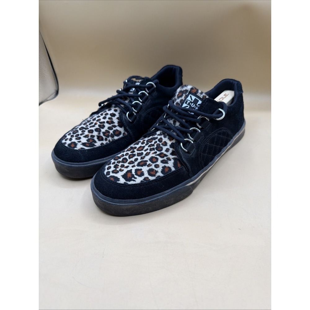 T.U.K. - Creeper Black Leopard/Canvas Upper - Girl Shoes Size 10M
